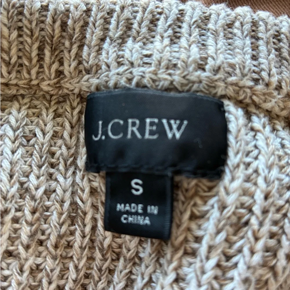 J. Crew 100% Cotton oversized Sweater marled neutral size Small